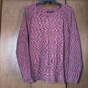 Relativity Red and Gray Knit Top 2x see close ups for best real color